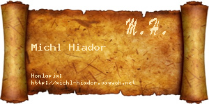 Michl Hiador névjegykártya